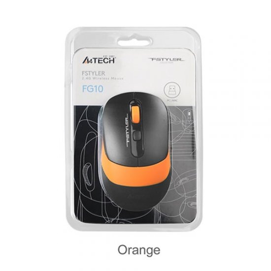 A4 Tech FG10 USB NANO KABLOSUZ OPTIK TURUNCU 2000 DPI MOUSE