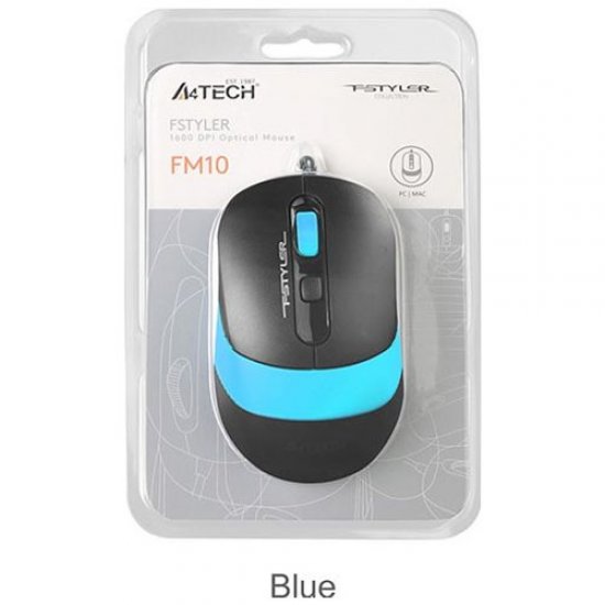 A4 Tech FM10 Usb Fstyler Kablolu Optik Mavi 1600 Dpı Mouse