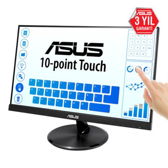 ASUS 21.5 VT229H Dokunmatik 5Ms 60Hz M.M HDMI,D-SUB Full HD Ips Monitör Siyah