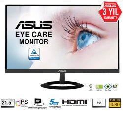 ASUS 21.5 VZ229HE 5Ms D-SUB HDMI IPS LED Monitör Siyah