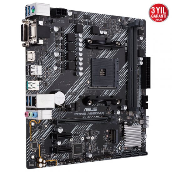 ASUS AMD PRIME A520M-E A520 DDR4 4600(OC) VGA+DVI-D+HDMI GLAN AM4 USB3.2 mATX