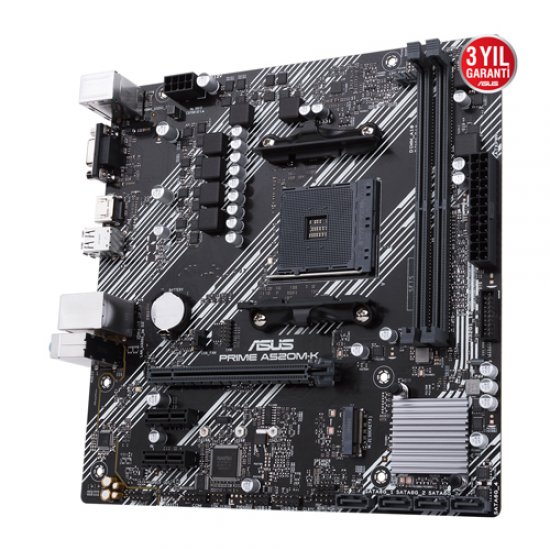 ASUS AMD PRIME A520M-K A520 DDR4 4600(OC) VGA+HDMI GLAN AM4 M.2 USB 3.2 Gen1