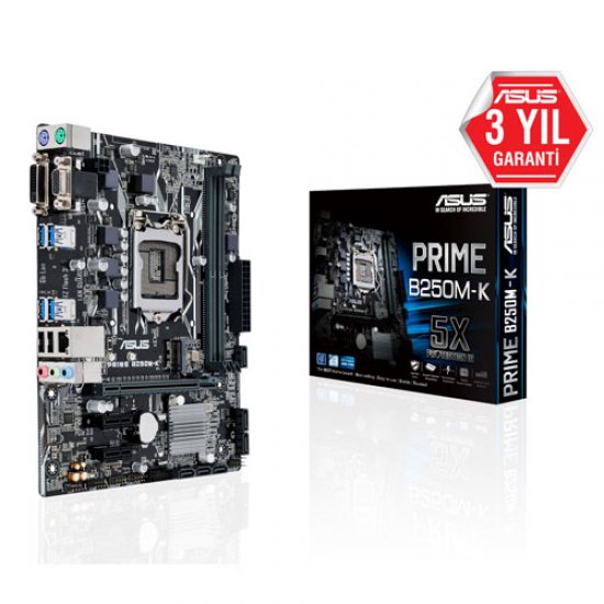 ASUS INTEL PRIME B250M-K B250 DDR4 2400 VGA GLAN 1151P-7 USB 3.0