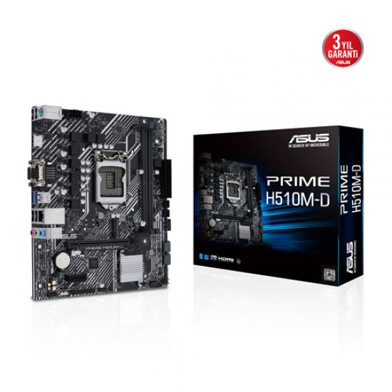 ASUS INTEL PRIME H510M-D H510 DDR4 3200(OC) VGA HDMI GLAN SOKET 1200 M.2 USB 3.2