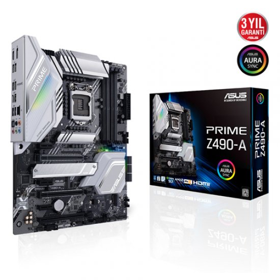 ASUS INTEL PRIME Z490-A Z490 DDR4 4800 (OC) HDMI / DP 2.5G LAN SOKET 1200 M.2 SATA USB3.2 RGB