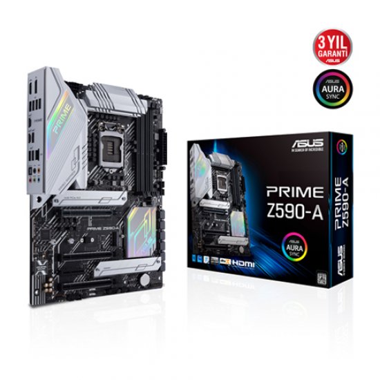 ASUS INTEL PRIME Z590-A Z590 DDR4 5333 (OC) - 128GB HDMI / DP 2.5GLAN SOKET 1200 M.2 SATA USB3.2 RGB