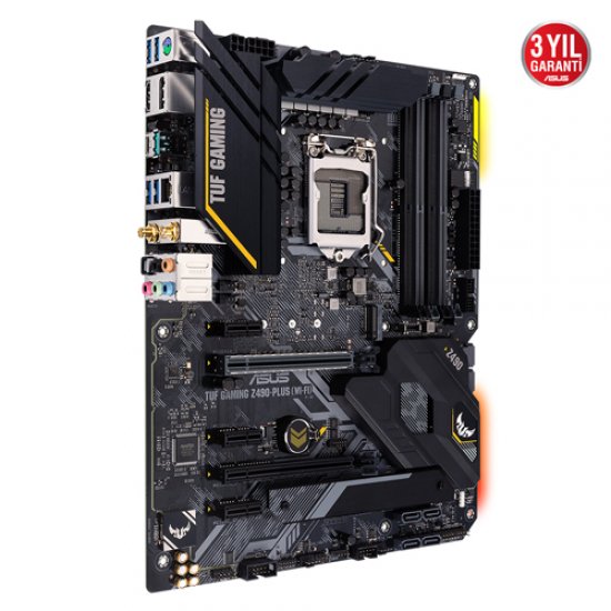 ASUS INTEL TUF GAMING Z490-PLUS WI-FI Z490 DDR4 4600 (O.C) HDMI / DP 1GBLAN SOKET 1200 M.2 USB 3.2