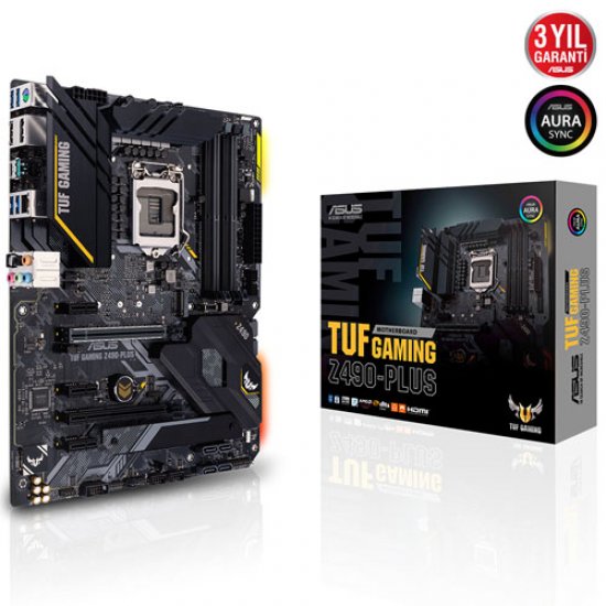 ASUS INTEL TUF GAMING Z490-PLUS Z490 DDR4 4600 (O.C) HDMI / DP 1GBLAN SOKET 1200 M.2 USB 3.2