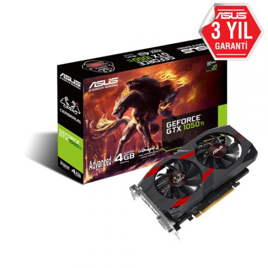 ASUS Nvidia 4GB GTX1050 Ti GDDR5 128 Bit CERBERUS-GTX1050TI-A4G HDMI DVI-D DP