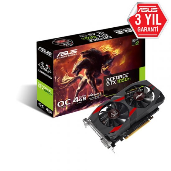 ASUS Nvidia 4GB GTX1050 Ti GDDR5 128 Bit CERBERUS-GTX1050TI-O4G HDMI DVI-D DP