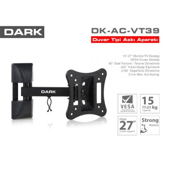 DARK DK-AC-VT39 13-27 Hareketli ve Katlanabilir Duvar TV Askı Aparatı