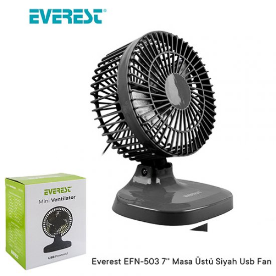 Everest EFN-503 7 Usb Plastik Masaüstü Vantilatör Siyah