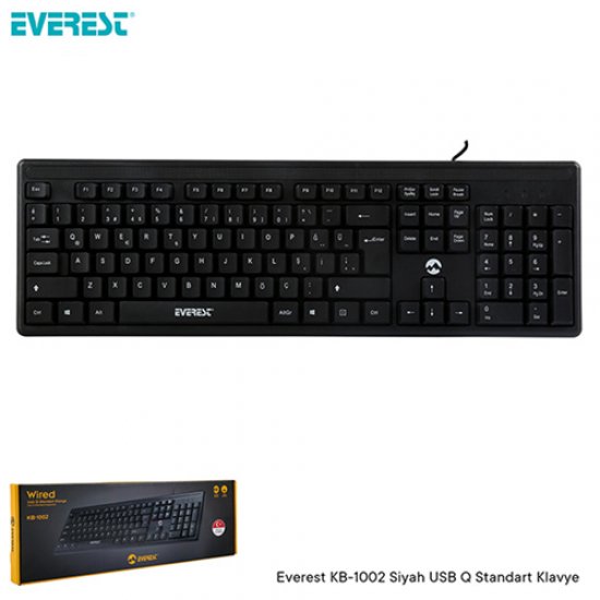 EVEREST KB-1002 Q Usb Standart Siyah Klavye