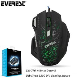 Everest Plus SM-770 Usb 3200 Dpi Gamer Mouse