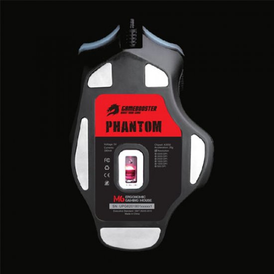 GAMEBOOSTER M6 Phantom GB-M6 Usb 4200 DPI RGB Aydınlatmalı Profesyonel Gaming Mouse