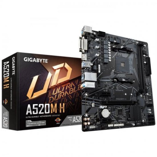 GIGABYTE AMD A520M H DDR4 2133 DVI HDMI M.2 AM4 USB 3.2