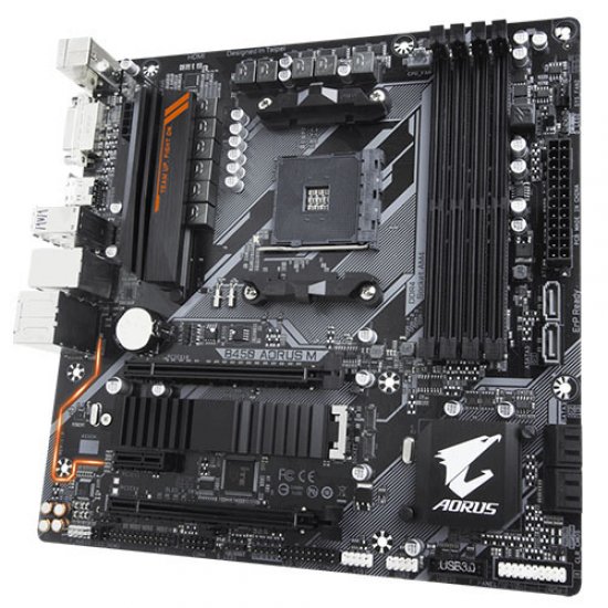 GIGABYTE AMD B450 AORUS M B450 DDR4 HDMI DVI PCIE 16x AM4 SATA3 M2 PCIE NVME