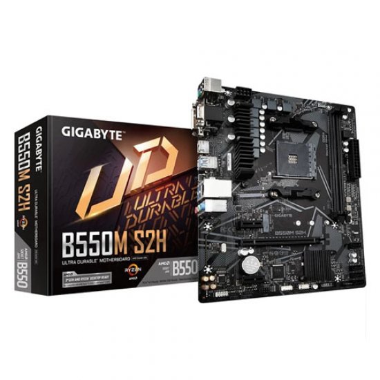 GIGABYTE AMD B550M S2H B550 DDR4 5000(OC) MHz M2 PCIE NVME HDMI DVI PCIe 16X v4.0 AMD AM4