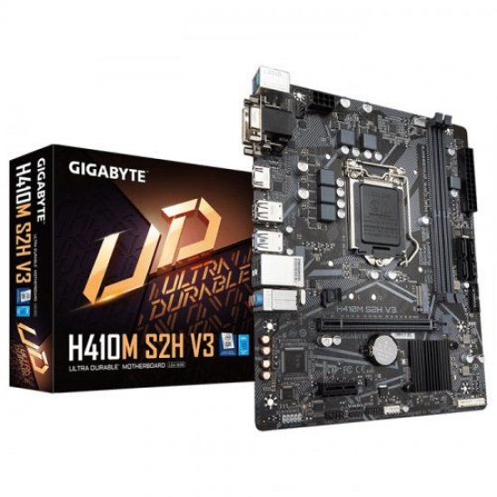 GIGABYTE INTEL H410M S2H V3 DDR4 2933 VGA HDMI DP M2 PCIE NVME 1200P (10. Nesil)