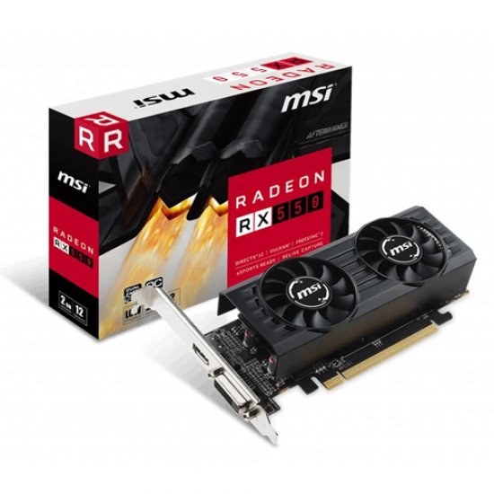 MSI AMD 2GB RADEON 550 2GT LP OC GDDR5 64B DX12 HDMI DVI PCIE 3.0 X16