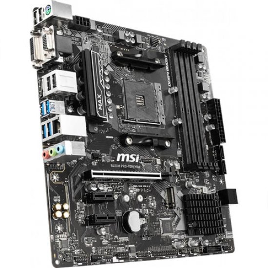 MSI AMD B450M PRO-VDH MAX B450 DDR4 3866(OC) 4xDIMM DVI VGA HDMI GLAN AM4 M.2 USB3.2 mATX