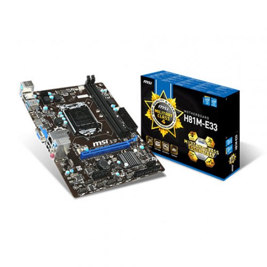 MSI INTEL H81M-E33 H81 DDR3 1600 VGA GLAN 1150p