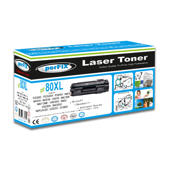 perFIX PF 80XL-10K JUMBO CE505XL-CF280XL UNIVERSAL TONER