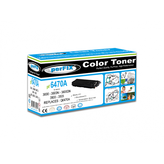 perFIX PF Q6470A 3600-3800-3505-501A SİYAH TONER 6K