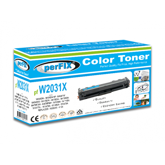 perFIX PF W2031X - CRG055HH MAVİ CHİPLİ 415X TONER 6K