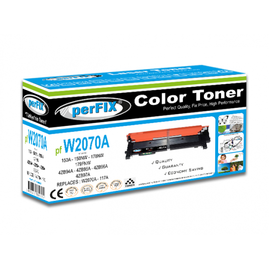 perFIX PF W2070A SİYAH CHİPSİZ 117A TONER 1K