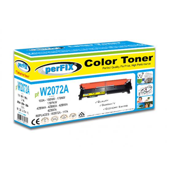 perFIX PF W2072A SARI CHİPSİZ 117A TONER 0,7K