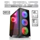 PowerBoost VK-G1007RGB RGB Tempered Glass PSU Yok . Siyah USB 3.0 Atx Kasa