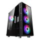 PowerBoost VK-G2052S PSU Yok ATX, Temp.Glass Siyah Led RGB Rainbow fan Mid Tower Gaming Kasa