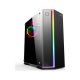 PowerBoost VK-G3906S PSU Yok Siyah Rainbow RGB Fan Strip Mid Tower Gaming Kasa