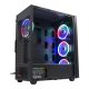 RAMPAGE ALPHA-X 600W 80+ Pencereli Siyah 4*12cm Rainbow Fan Gaming Kasa