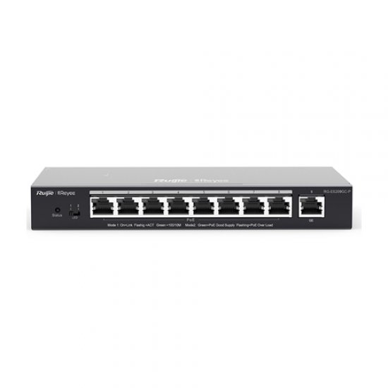 RUIJIE Reyee 9 Port RG-ES209GC-P 10/100/1000 Yönetilebilir 8x PoE PoE+ Switch (120W)