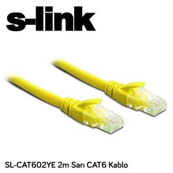 S-LINK SL-CAT602YE Cat6 Utp ( 2 Metre ) Sarı Patch Kablo