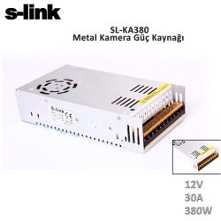 S-LINK SL-KA380 12V 30A 350W Metal Güvenlik Kamera Adaptörü