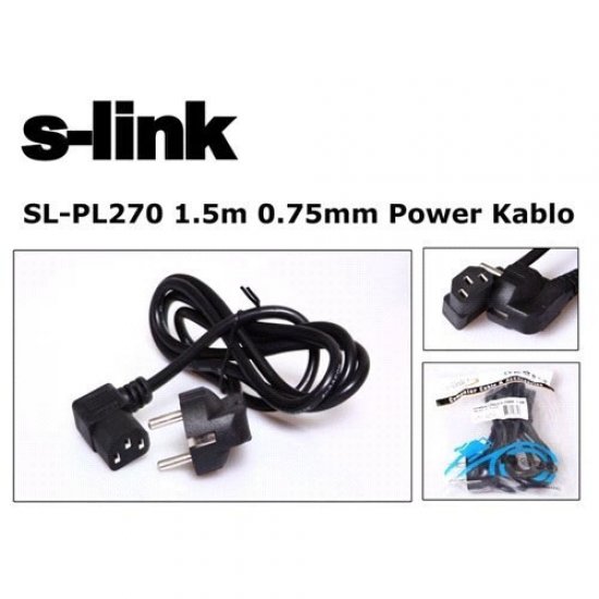 S-LINK SL-PL270 Siyah( 1.5 Metre ) 0.75mm Kasa Power Kablosu