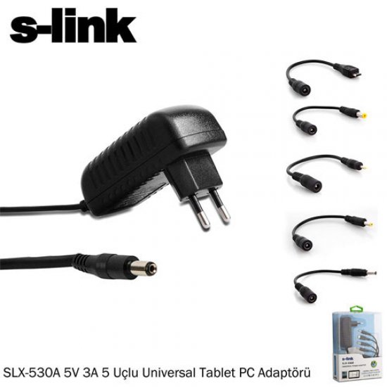 S-LINK SLX-530A 5V 3A RUIJIE AP ILE UYUMLU Universal Çoklu Uçlu Adaptör