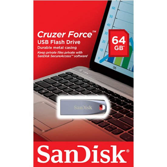 SANDISK 64GB Cruzer Force Metal Usb 2.0 Flash Disk SDCZ71-064G-B35