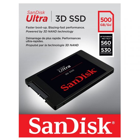 SANDISK Ultra 3D 2.5 500GB SSD SATA3 560/530 SDSSDH3-500G-G25