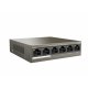 TENDA TEF1106P 6 Port 10/100 4 x PoE + 2 x Uplink Çelik Kasa Switch (63W)