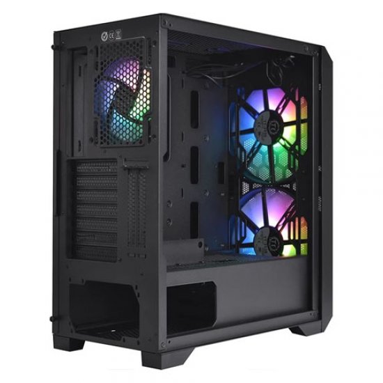 THERMALTAKE COMMANDER G33 TG 750w 80+ 2X200MM ARGB FANLI SIYAH USB 3,0 Mid Tower Gaming Kasa