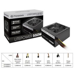 THERMALTAKE LitePower Black Edition 550W 12 Cm Fan LTP-0550NPCNEU-2 (Aktif Pfc)