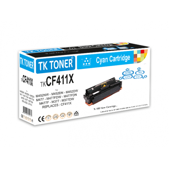 TK TONER TK CF411X MAVİ (410AX)-YÜKSEK KAPASİTE TONER 5K