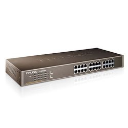 TP-LINK 24 Port TL-SF1024 10/100 Rack Mountable Switch (Siyah Çelik Kasalı)