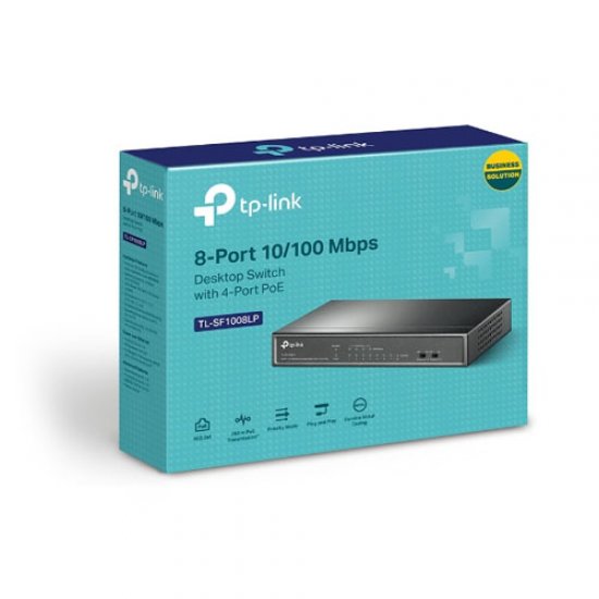 TP-LINK 8 Port TL-SF1008LP 10/100 4 x PoE + 4 x Uplink Switch (41W)