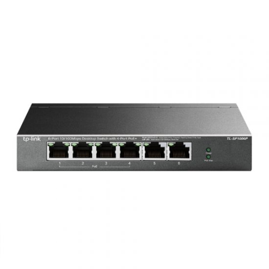 TP-LINK TL-SF1006P 6 Port 10/100 4x PoE+ , 2x Uplink PoE Switch (67W)