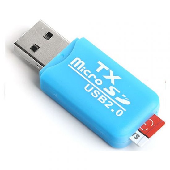 TX TXACUCR204BL Micro Sd Usb 2.0 Mavi Harici Kart Okuyucu